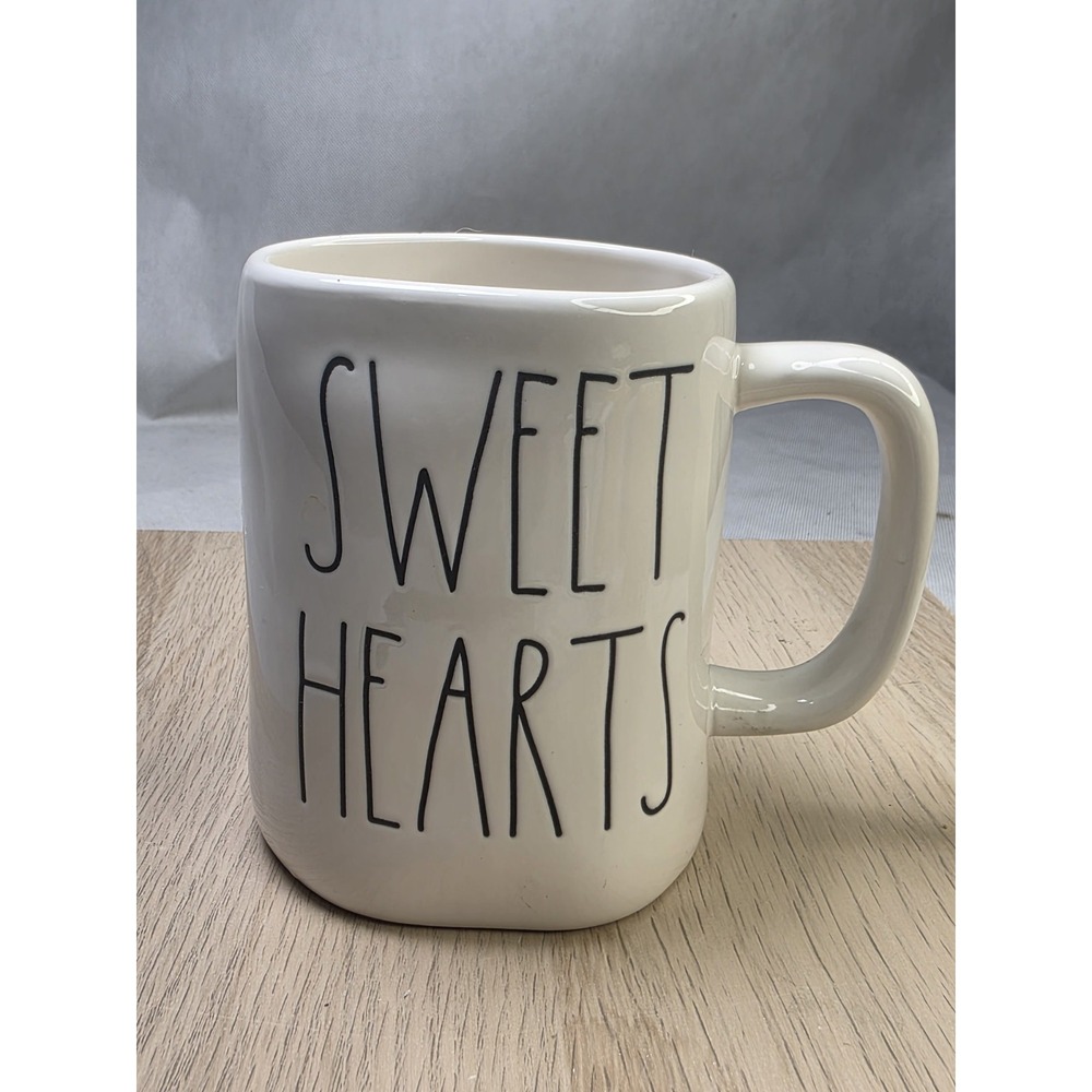 Rae Dunn Sweet Hearts Ceramic Mug Valentine's Day Pink Hearts XOXO 2 Sided NEW